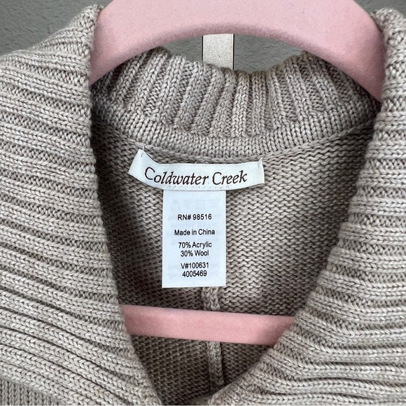 Coldwater Creek Sweater Poncho Oatmeal OS - Picture 2 of 4